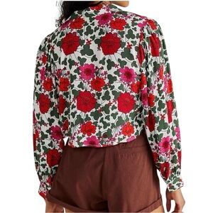 Rolla’s Elodie in Rambling Floral Cropped Button-Up Shirt Long Sleeve Size M